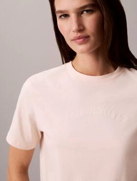 Tricou clasic cu logo din fetru