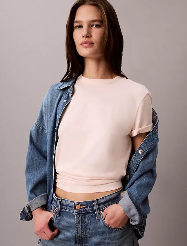 Tricou clasic cu logo din fetru Tricou clasic cu logo din fetru