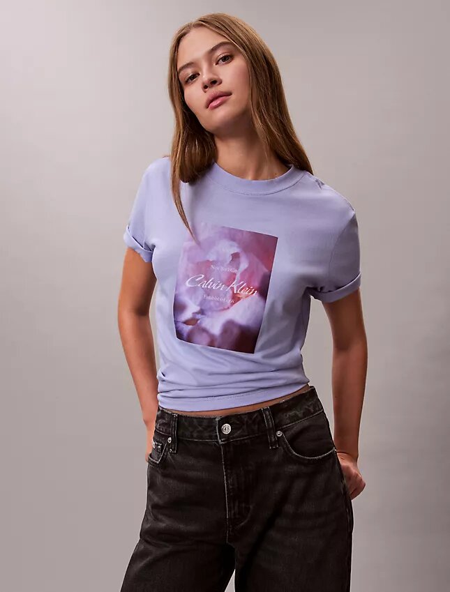 Tricou clasic cu logo floral Tricou clasic cu logo floral
