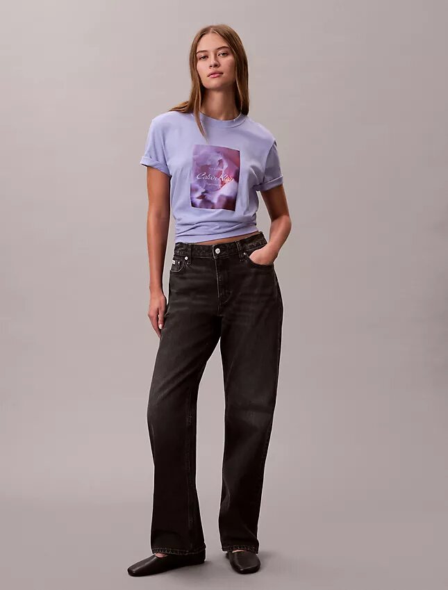 Tricou clasic cu logo floral Tricou clasic cu logo floral