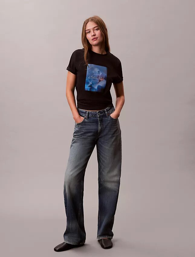 Tricou clasic cu logo floral Tricou clasic cu logo floral