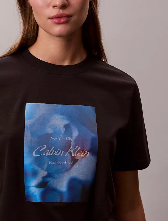 Tricou clasic cu logo floral Tricou clasic cu logo floral