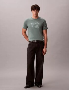 Tricou clasic cu logo grafic în umbră