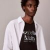 Tricou clasic cu logo grafic în umbră