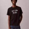 Tricou clasic cu logo grafic în umbră