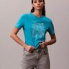 Tricou clasic cu logo grafic strălucitor