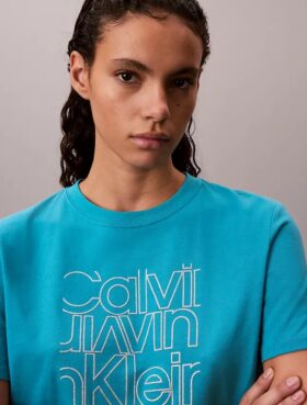 Tricou clasic cu logo grafic strălucitor