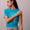 Tricou clasic cu logo grafic strălucitor