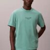 Tricou clasic cu logo imprimat și spălare acidă Tricou clasic cu logo imprimat și spălare acidă