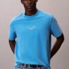 Tricou clasic cu logo imprimat și spălare acidă Tricou clasic cu logo imprimat și spălare acidă