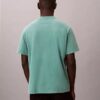 Tricou clasic cu logo imprimat și spălare acidă Tricou clasic cu logo imprimat și spălare acidă