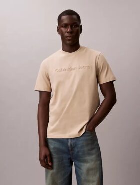 Tricou clasic cu logo în relief
