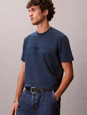 Tricou clasic cu logo în relief