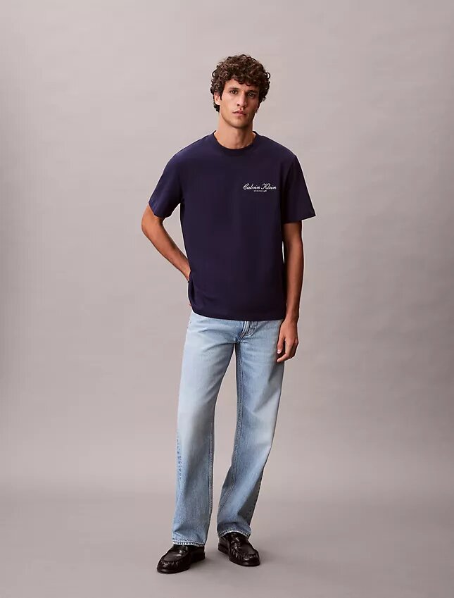 Tricou clasic cu logo script mic Tricou clasic cu logo script mic