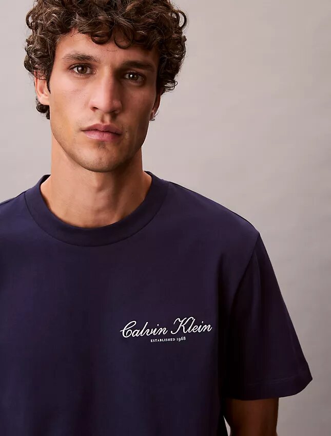 Tricou clasic cu logo script mic Tricou clasic cu logo script mic