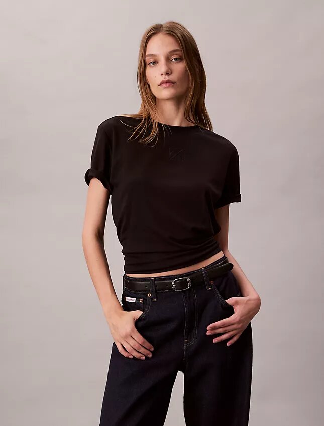 Tricou clasic cu logo Supima Cotton Tricou clasic cu logo Supima Cotton