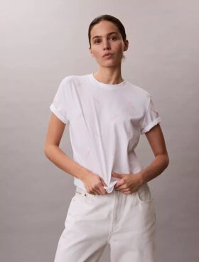Tricou clasic cu logo tip scris pe toată suprafața