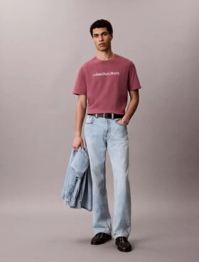 Tricou clasic cu logo tipărit cu litere mici