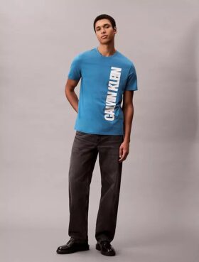 Tricou clasic cu logo vertical