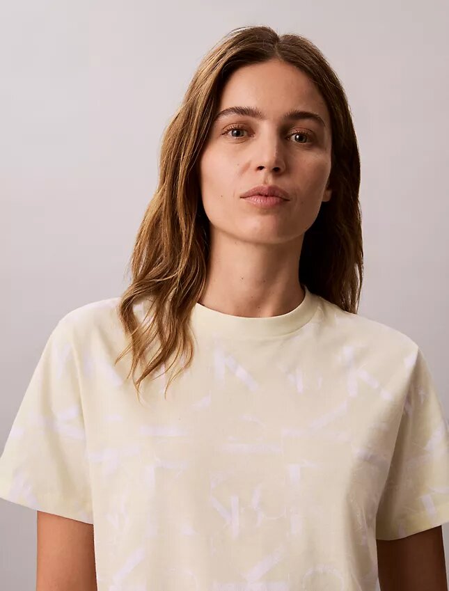 Tricou clasic cu Monogram decolorată pe toată suprafața Tricou clasic cu Monogram decolorată pe toată suprafața