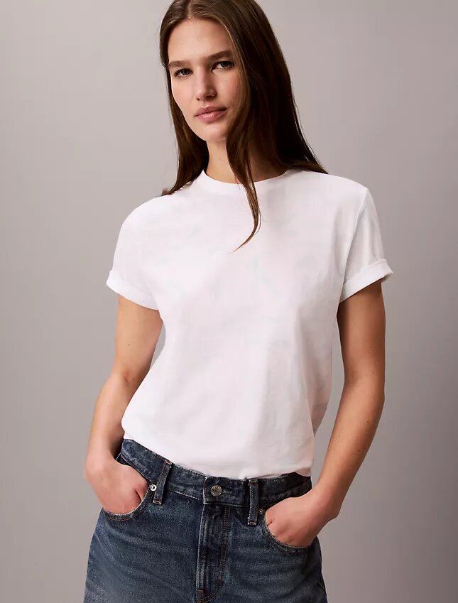 Tricou clasic cu Monogram decolorată pe toată suprafața Tricou clasic cu Monogram decolorată pe toată suprafața