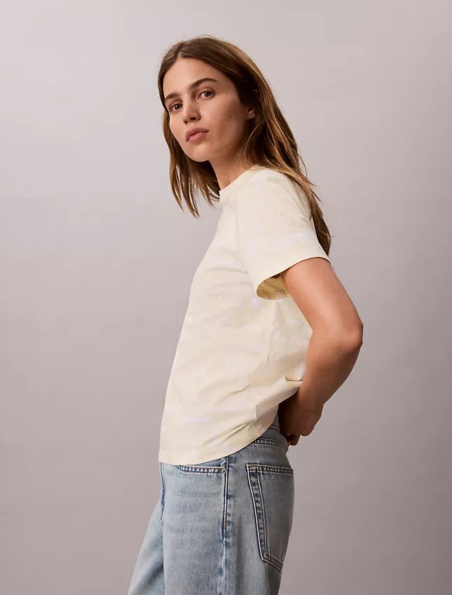 Tricou clasic cu Monogram decolorată pe toată suprafața Tricou clasic cu Monogram decolorată pe toată suprafața