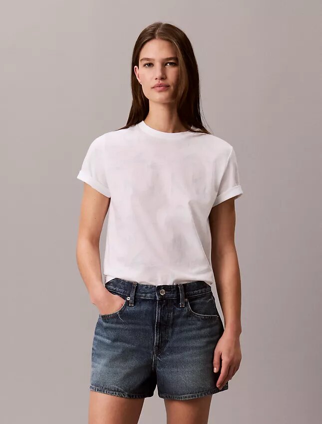 Tricou clasic cu Monogram decolorată pe toată suprafața Tricou clasic cu Monogram decolorată pe toată suprafața