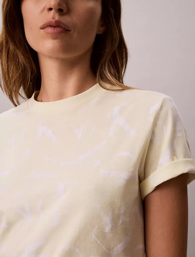 Tricou clasic cu Monogram decolorată pe toată suprafața Tricou clasic cu Monogram decolorată pe toată suprafața
