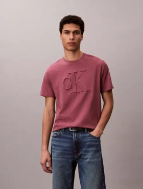 Tricou clasic cu Monogram în relief