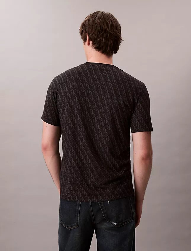 Tricou clasic cu Monogram pe toată suprafața, din bumbac Liquid Touch Tricou clasic cu Monogram pe toată suprafața, din bumbac Liquid Touch