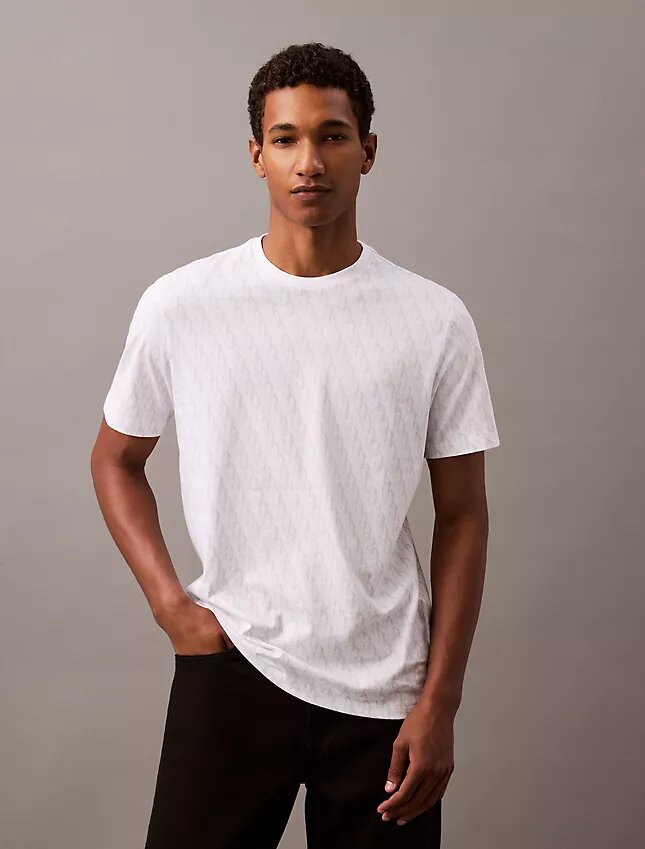 Tricou clasic cu Monogram pe toată suprafața, din bumbac Liquid Touch Tricou clasic cu Monogram pe toată suprafața, din bumbac Liquid Touch