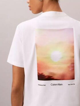 Tricou clasic din jersey răcoros cu imprimeu solar