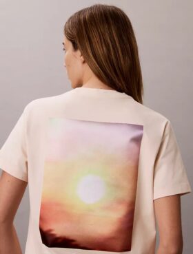 Tricou clasic din jersey răcoros cu imprimeu solar