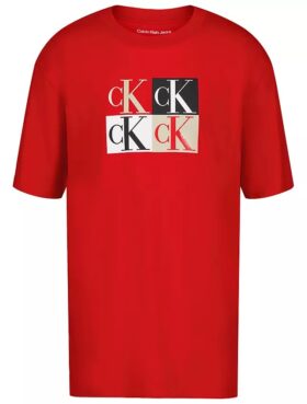 Tricou clasic pentru băieți cu imprimeu Monogram și blocuri de culoare Tricou clasic pentru băieți cu imprimeu Monogram și blocuri de culoare