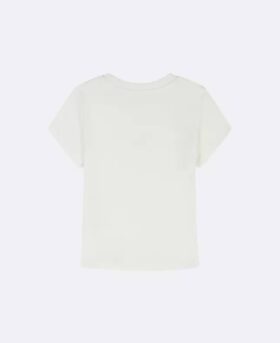 Tricou clasic pentru fete, cu imprimeu Monologo