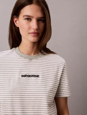 Tricou cu dungi și logo Ck