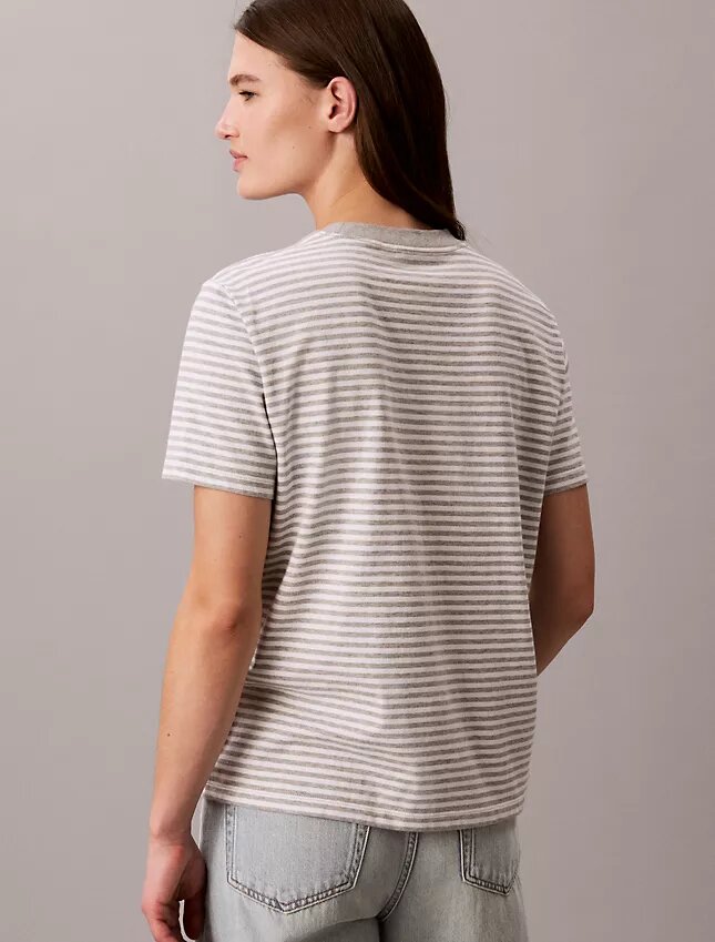 Tricou cu dungi și logo Ck Tricou cu dungi și logo Ck