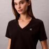 Tricou cu guler în V și Monogram