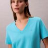 Tricou cu guler în V și Monogram