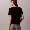 Tricou cu guler în V și Monogram