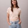 Tricou cu guler rotund, croială dreaptă și logo standard Tricou cu guler rotund, croială dreaptă și logo standard