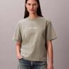 Tricou cu guler rotund, croială dreaptă și logo standard Tricou cu guler rotund, croială dreaptă și logo standard