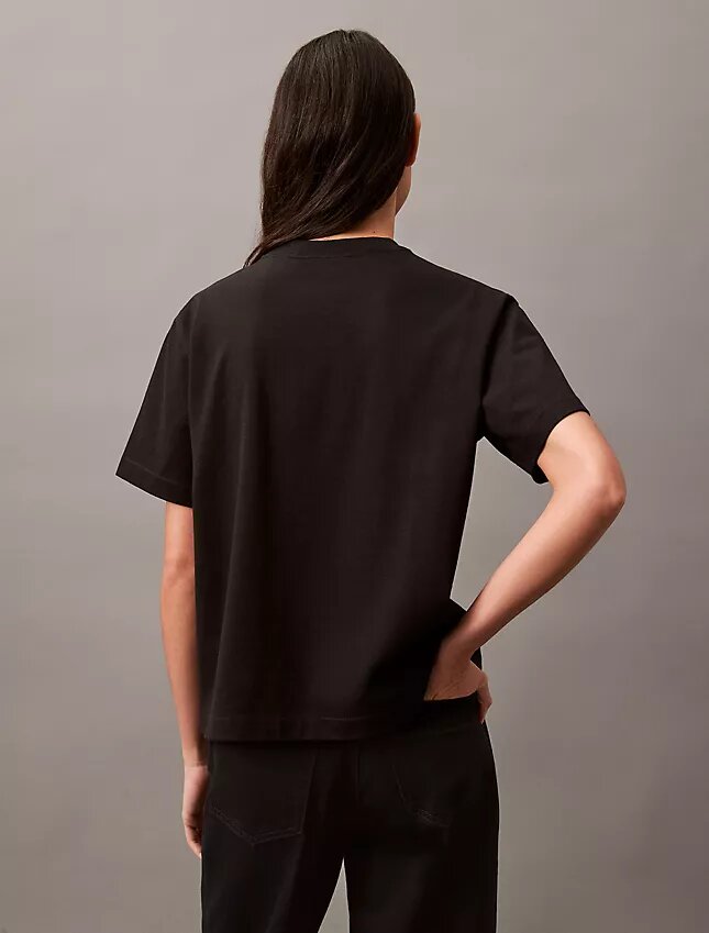 Tricou cu guler rotund, croială dreaptă și logo standard Tricou cu guler rotund, croială dreaptă și logo standard