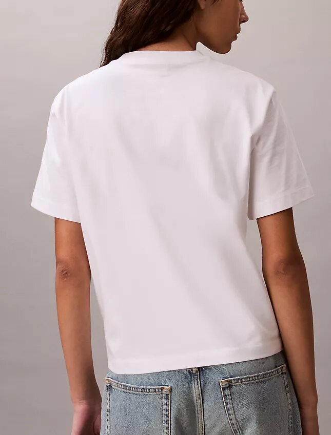 Tricou cu guler rotund, croială dreaptă și logo standard Tricou cu guler rotund, croială dreaptă și logo standard
