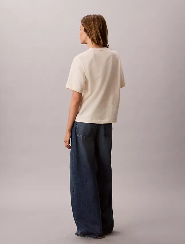 Tricou cu guler rotund, croială dreaptă și logo standard Tricou cu guler rotund, croială dreaptă și logo standard