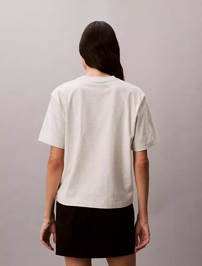 Tricou cu guler rotund, croială dreaptă și logo standard Tricou cu guler rotund, croială dreaptă și logo standard