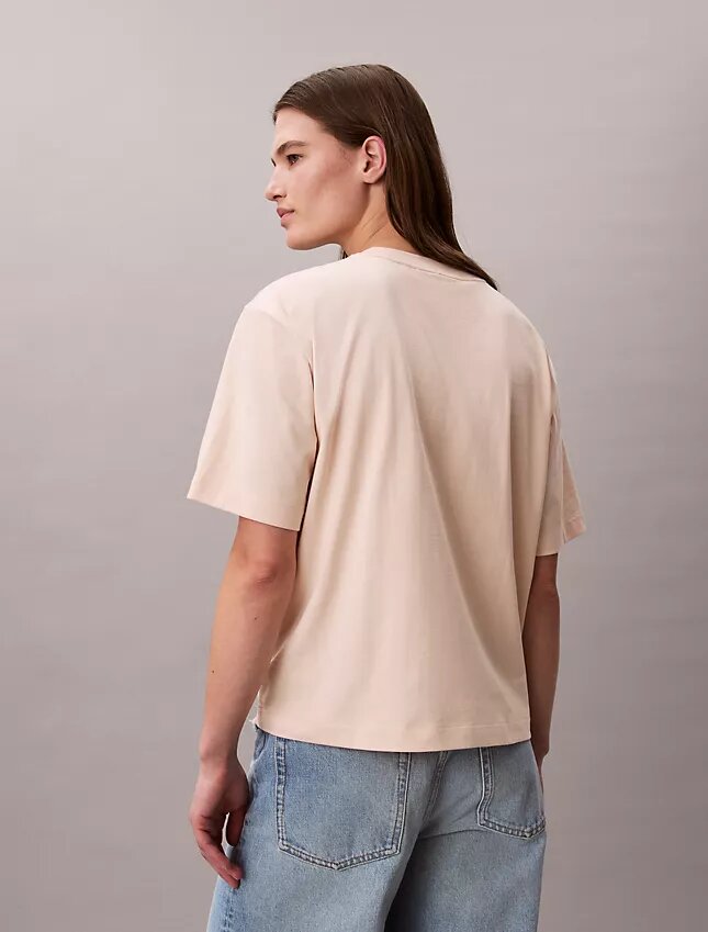 Tricou cu guler rotund, croială dreaptă și logo standard Tricou cu guler rotund, croială dreaptă și logo standard