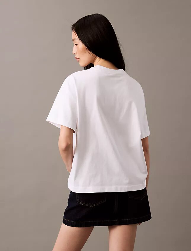 Tricou cu guler rotund, croială dreaptă și logo standard Tricou cu guler rotund, croială dreaptă și logo standard