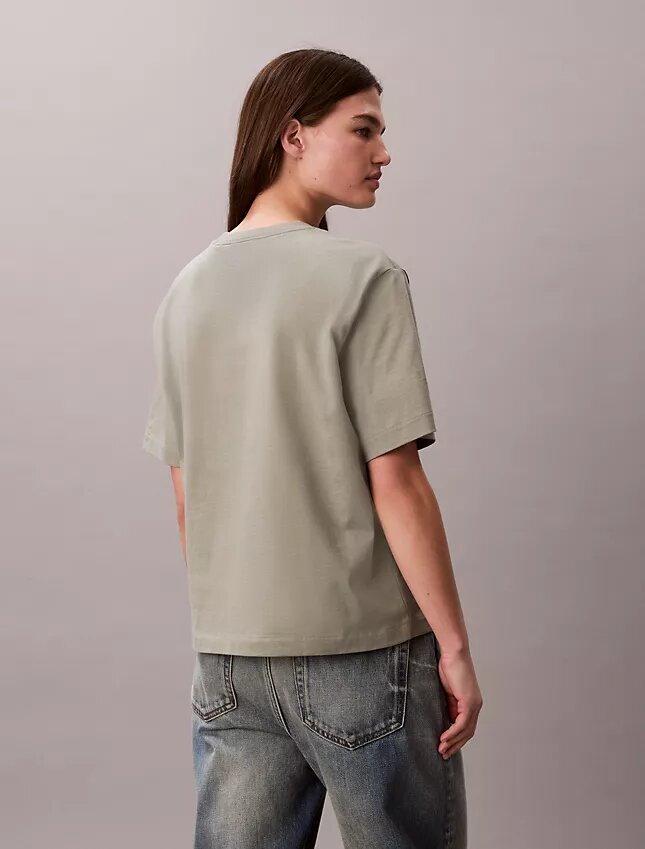 Tricou cu guler rotund, croială dreaptă și logo standard Tricou cu guler rotund, croială dreaptă și logo standard