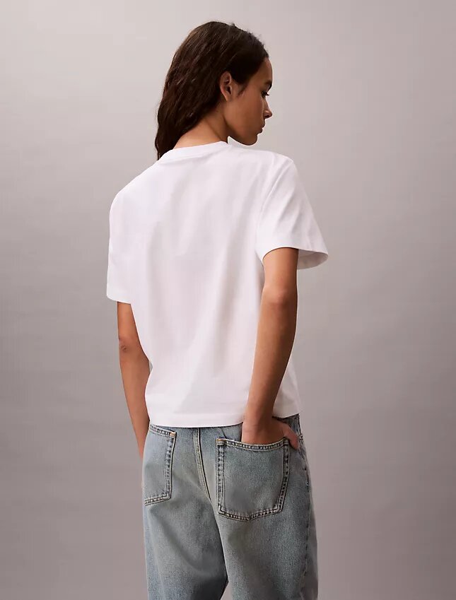 Tricou cu guler rotund, croială dreaptă și logo standard Tricou cu guler rotund, croială dreaptă și logo standard